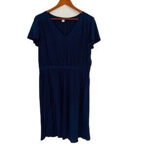 Old Navy Dress Women Size Large Navy Pullover Elastic Waist Office Casual NWT